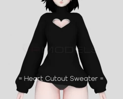 heart cutout sweater
