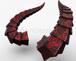 Red and black horns