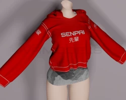 Red Smol Senpai Hoodie
