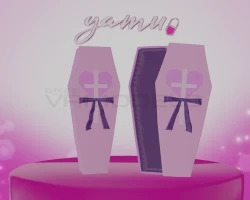 Cute Pink Ribbon Coffin