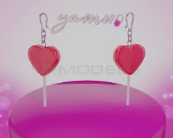 Heart Lolipop Ear Rings