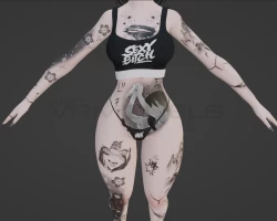 Bad Girl Anime Body Tattoo