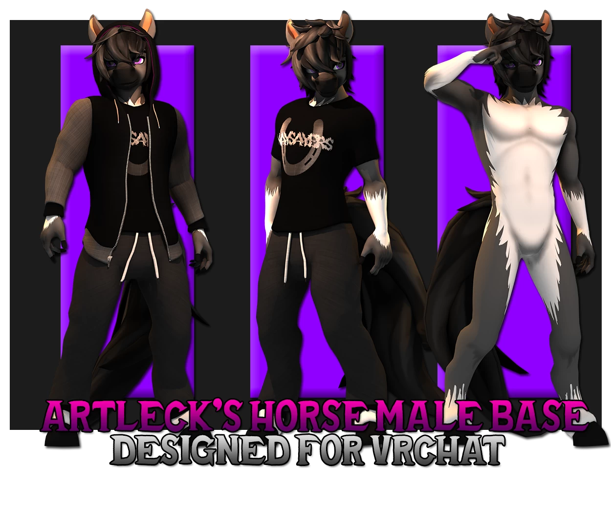[VRChat] Horse Male Base » VRModels - 3D Models for VR / AR and CG ...