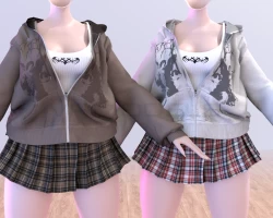 Dulce skirt and grunge hoodie