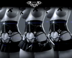 Corset with gothic skirt