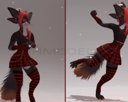 Rexouium set of Skirt, Top, Warmers, Underwear in E-Girl style