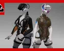Zipper Latex Suit For Hyenid (VRCHAT)