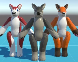 Slim Inflatable/Pool Toy VRChat Avatar Pack: Fox, Wolf, Husky