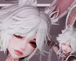 White Bunny Set Hair