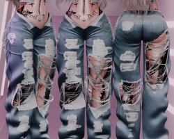 "Trashed" jeans