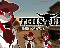 VRChat Thistle Hair, Cowboy Hat