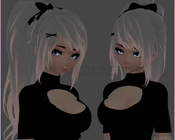 Ponytail hair (with bow)