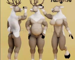 🦌 TAURIEN 🦌 3D Avatar Base VRC Ready! (Cow, Horse, Caribou)