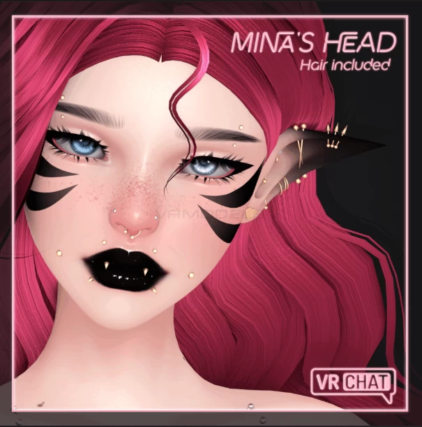 Mina's Head for VRChat [UE VRCFT] » VRModels - 3D Models for VR / AR ...
